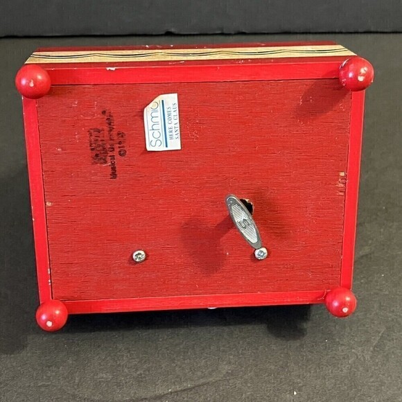 Vintage Schmid Wooden Christmas Sleigh Carriage Animated Xmas Music Box TESTED - Picture 11 of 16